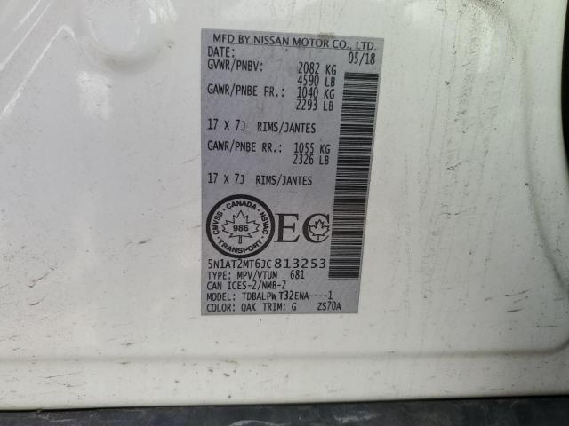 5N1AT2MT6JC813253 - 2018 NISSAN ROGUE S WHITE photo 14