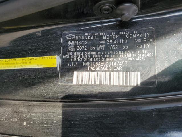 KMHTC6AE5DU147457 - 2013 HYUNDAI VELOSTER TURBO 黑色 照片 12