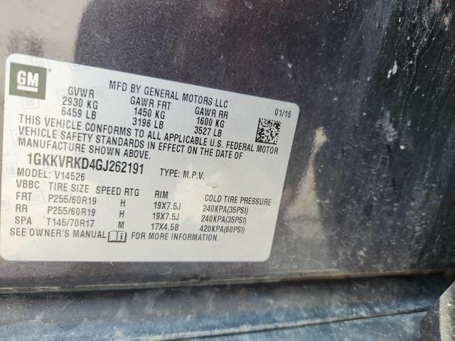 1GKKVRKD4GJ262191 - 2016 GMC ACADIA SLT-1 Գրաֆիտ լուսանկար 12