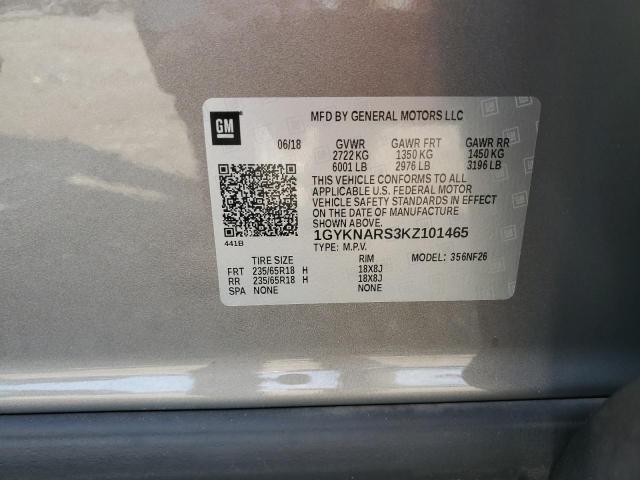 1GYKNARS3KZ101465 - 2019 CADILLAC XT5 金色 照片 13