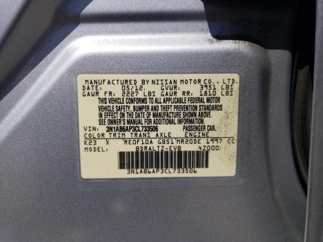 3N1AB6AP3CL733506 - 2012 NISSAN SENTRA 2.0 SILVER photo 13