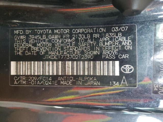 JTKDE177370212390 - 2007 TOYOTA SCION TC 黑色 照片 10