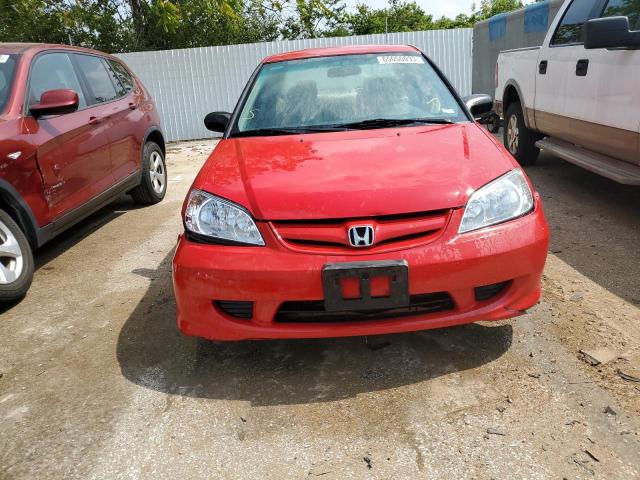 1HGES16465L028831 - 2005 HONDA CIVIC DX RED photo 5