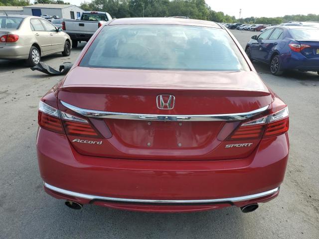 1HGCR2F59GA145612 - 2016 HONDA ACCORD SPORT RED photo 6