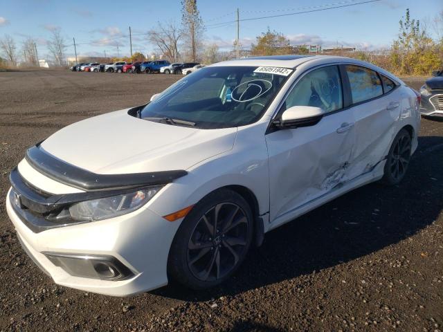 2HGFC2F88LH017947 - 2020 HONDA CIVIC SPORT WHITE photo 2