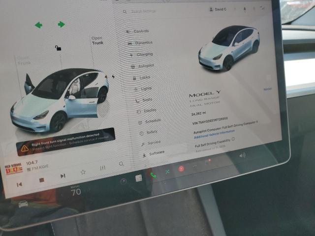 7SAYGDEE1RF126959 - 2024 TESLA MODEL Y 白色 照片 9
