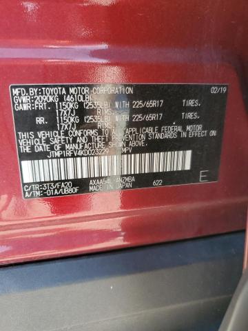 JTMP1RFV4KD023229 - 2019 TOYOTA RAV4 XLE Qırmızı foto 12