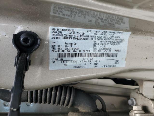 1FADP3FE1JL203499 - 2018 FORD FOCUS SE GOLD photo 12