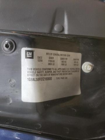 1G8AL58F07Z180680 - 2007 SATURN ION LEVEL 3 BLUE photo 12