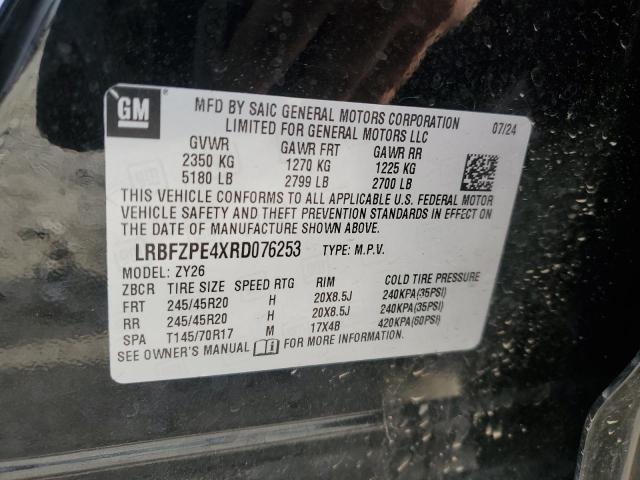 LRBFZPE4XRD076253 - 2024 BUICK ENVISION ESSENCE BLACK photo 13