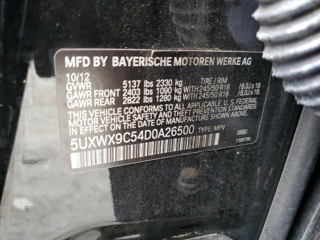 5UXWX9C54D0A26500 - 2013 BMW X3 XDRIVE28I BLACK photo 13