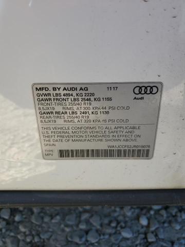 WA1JCCFS2JR018075 - 2018 AUDI Q3 PREMIUM PLUS თეთრი ფოტო 13