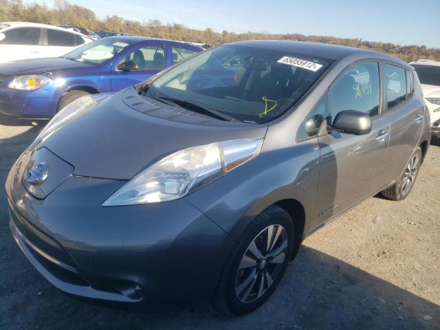 1N4AZ0CP7FC335109 - 2015 NISSAN LEAF S GRAY photo 2