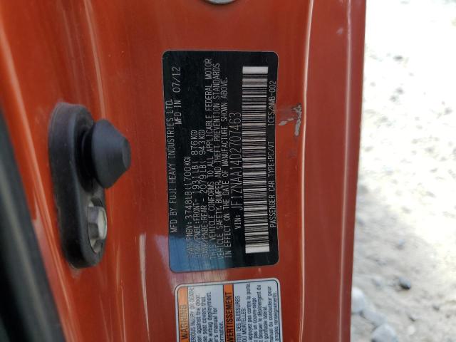 JF1ZNAA14D2707463 - 2013 TOYOTA SCION FR-S ნარინჯისფერი ფოტო 13