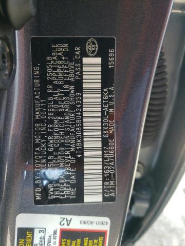 4T1BK3DB5BU424359 - 2011 TOYOTA AVALON BASE 灰色 照片 12