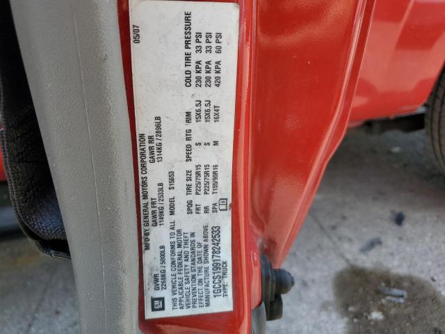 1GCCS199178242533 - 2007 CHEVROLET COLORADO RED photo 12