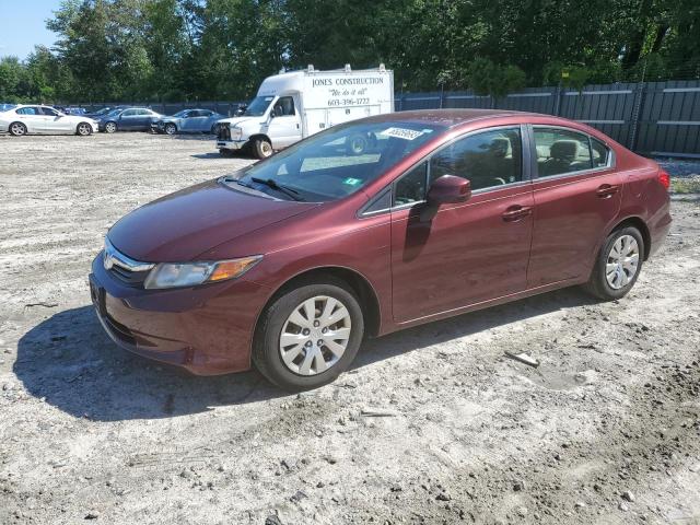 2HGFB2F57CH589133 - 2012 HONDA CIVIC LX RED photo 1