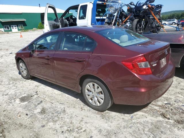 2HGFB2F57CH589133 - 2012 HONDA CIVIC LX RED photo 2