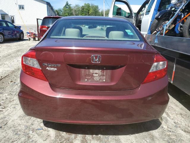 2HGFB2F57CH589133 - 2012 HONDA CIVIC LX RED photo 6