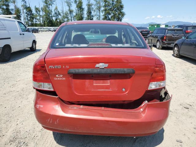 KL1TD566X6B618263 - 2006 CHEVROLET AVEO BASE RED photo 6