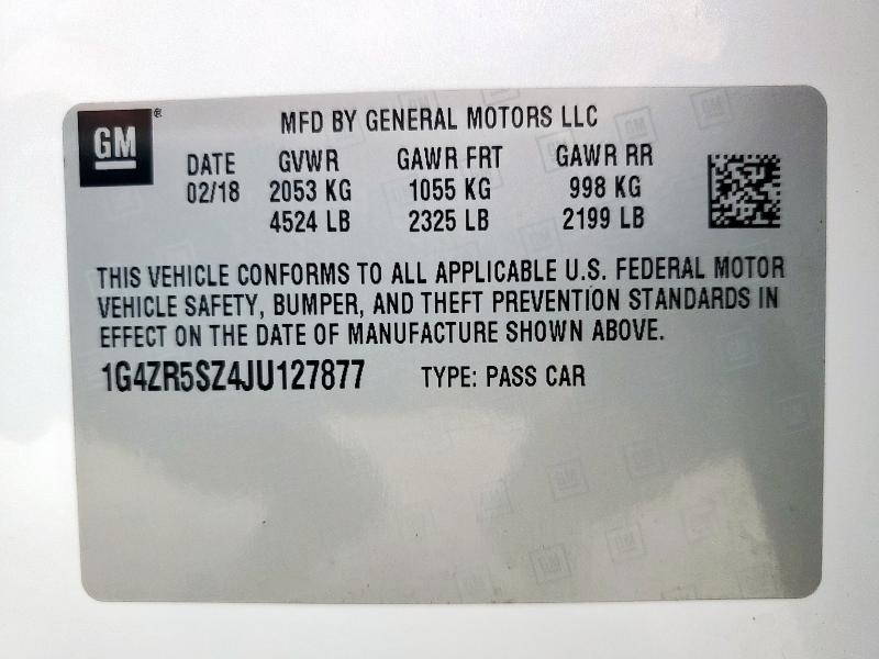 1G4ZR5SZ4JU127877 - 2018 BUICK LACROSSE PREMIUM Weiß Foto 13