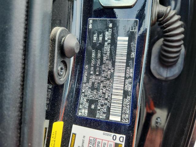 JTEZU5JR3J5184565 - 2018 TOYOTA 4RUNNER SR5 შავი ფოტო 12