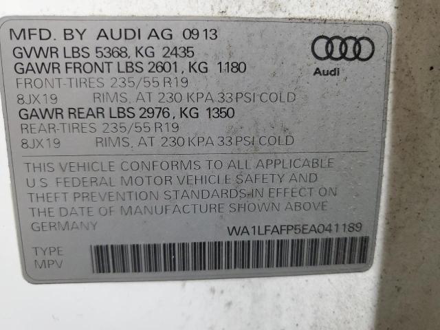 WA1LFAFP5EA041189 - 2014 AUDI Q5 PREMIUM PLUS თეთრი ფოტო 14