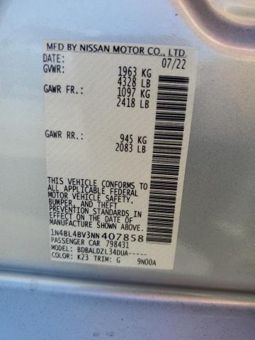 1N4BL4BV3NN407858 - 2022 NISSAN ALTIMA S SILVER photo 12