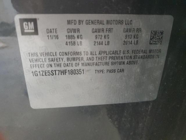 1G1ZE5ST7HF180351 - 2017 CHEVROLET MALIBU LT 石墨色 照片 12