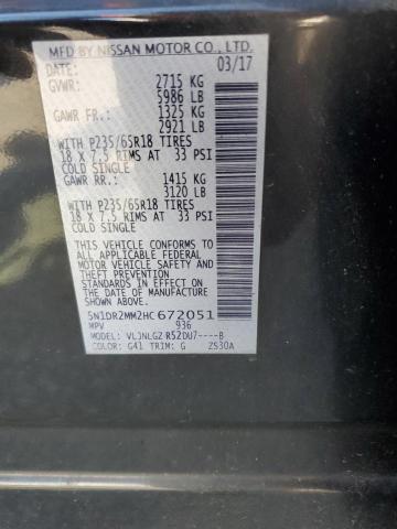 5N1DR2MM2HC672051 - 2017 NISSAN PATHFINDER S 黑色 照片 13