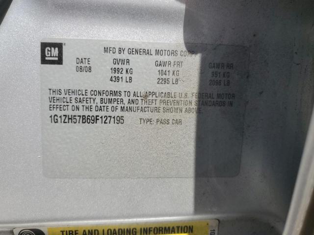 1G1ZH57B69F127195 - 2009 CHEVROLET MALIBU 1LT 银色 照片 12