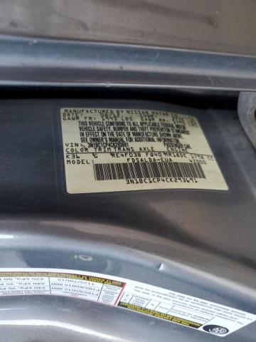 3N1BC1CP4CK293691 - 2012 NISSAN VERSA S GRAY photo 12