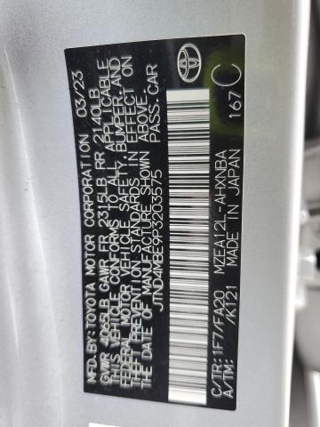 JTND4MBE9P3203575 - 2023 TOYOTA COROLLA SE ვერცხლისფერი ფოტო 13