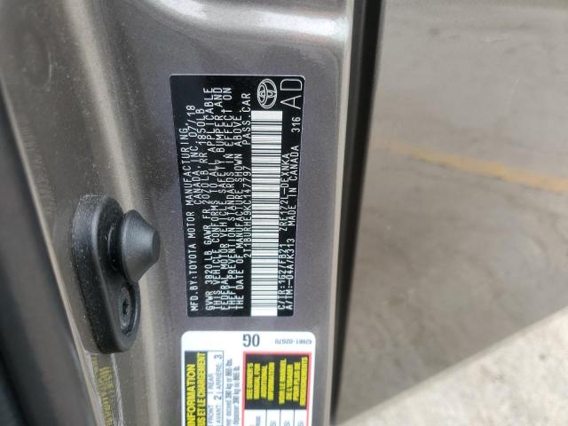 2T1BURHE9KC147797 - 2019 TOYOTA COROLLA L ნაცრისფერი ფოტო 13