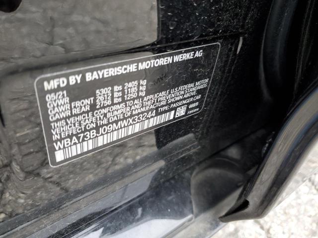 WBA73BJ09MWX33244 - 2021 BMW 540 XI BLACK photo 12