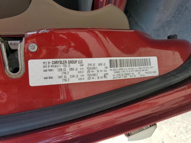 2C4RC1BG1DR689833 - 2013 CHRYSLER TOWN & COU TOURING 勃艮第红 照片 13