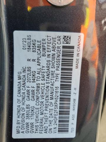 2HGFE2F5XPH521616 - 2023 HONDA CIVIC SPORT 灰色 照片 12