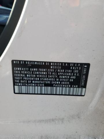 3VWD17AJ4EM212335 - 2014 VOLKSWAGEN JETTA SE WHITE photo 12