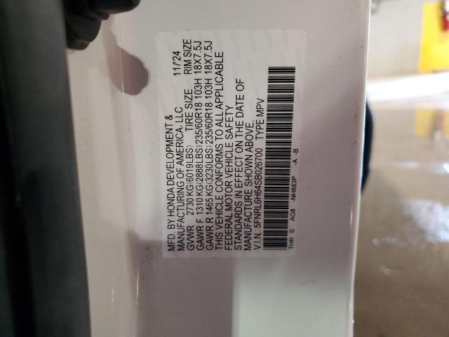 5FNRL6H64SB026700 - 2025 HONDA ODYSSEY EXL WHITE photo 14