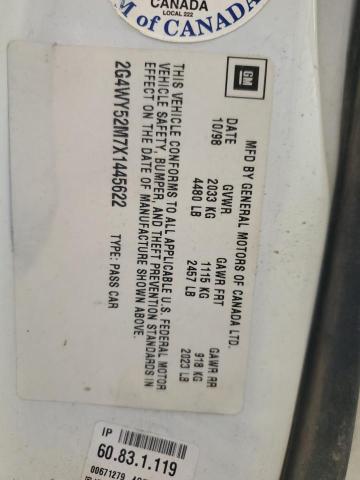 2G4WY52M7X1445622 - 1999 BUICK CENTURY LIMITED WHITE photo 12