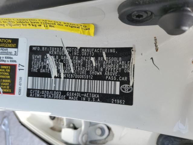 4T1BK1EB7DU065912 - 2013 TOYOTA AVALON BASE 白色 照片 12