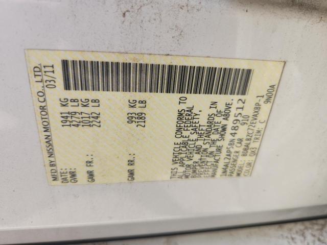 1N4AL2AP5BN489512 - 2011 NISSAN ALTIMA BASE Ақ фото 12