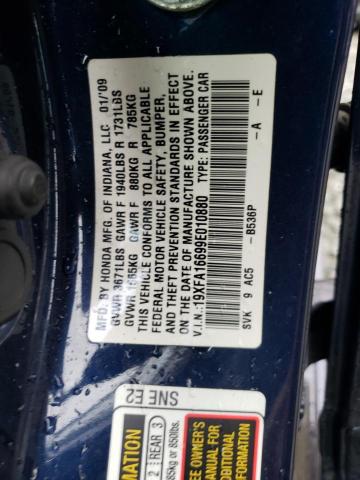 19XFA16699E010880 - 2009 HONDA CIVIC LX-S أزرق صورة 13