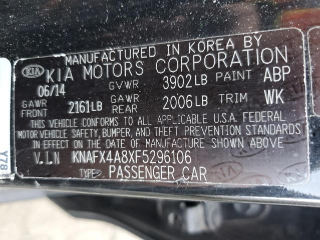 KNAFX4A8XF5296106 - 2015 KIA FORTE EX BLACK photo 12