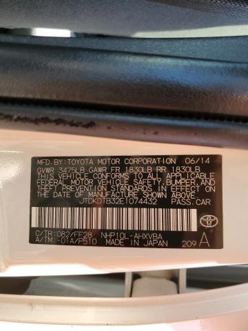 JTDKDTB32E1074432 - 2014 TOYOTA PRIUS C 白色 照片 10