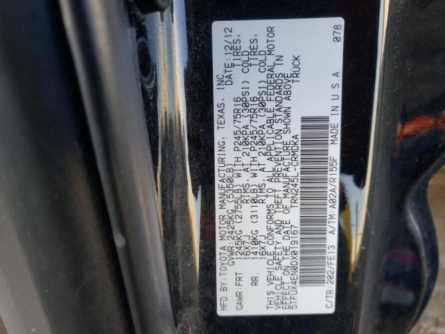 5TFUX4EN0DX019167 - 2013 TOYOTA TACOMA ACCESS CAB Қара фото 10