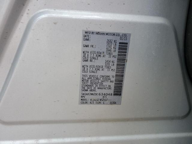 5N1AR2MN2DC634048 - 2013 NISSAN PATHFINDER S Сріблястий фото 13