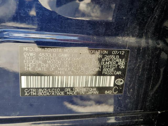 JTHBE1BL7D5012886 - 2013 LEXUS GS 350 BLUE photo 12