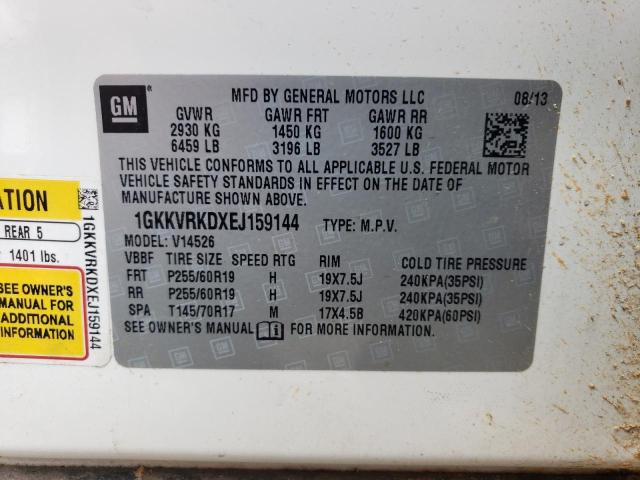 1GKKVRKDXEJ159144 - 2014 GMC ACADIA SLT-1 白色 照片 13