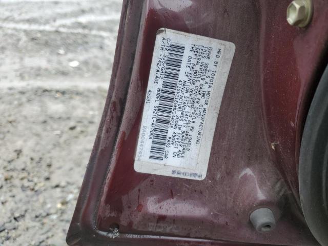 4T1SV21E6MU344216 - 1991 TOYOTA CAMRY DLX 勃艮第红 照片 13